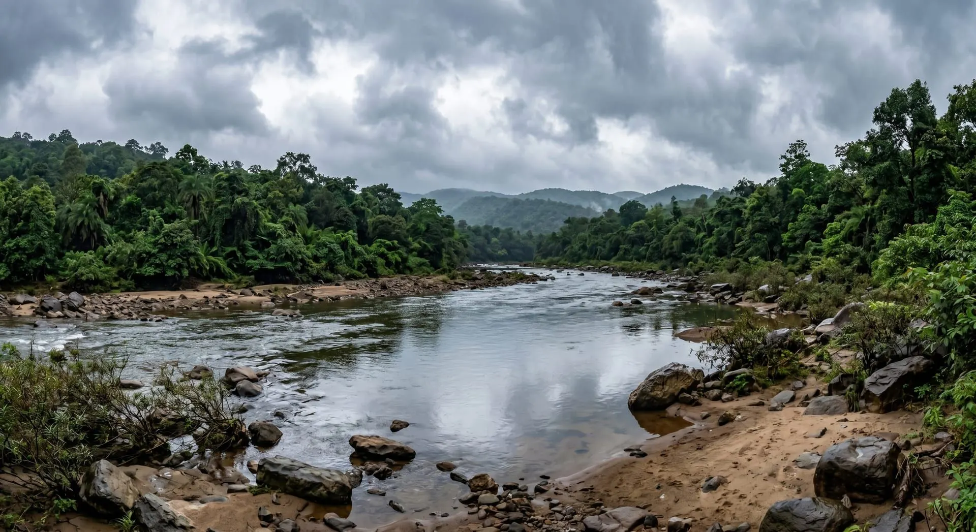 The Bhatsa River beside Royal Heritage, Vasind